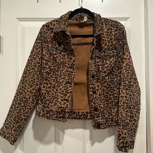 Leopard denim jacket
